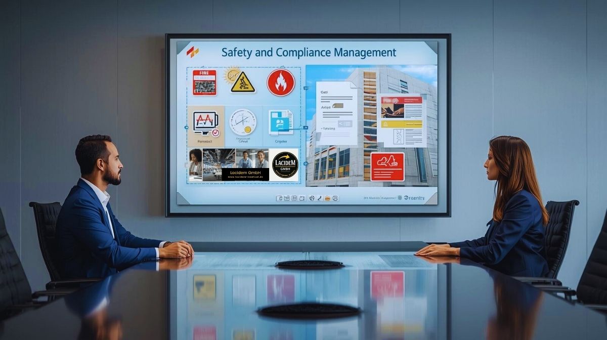 Technische Sicherheitsunterlagen und Prüfplaketten für Compliance‑Management im Facility‑Management.